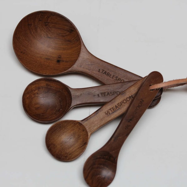 Teak Wood Measuring Spoon Set