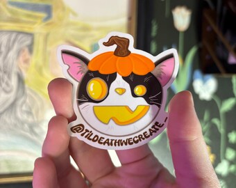 Sticker Spooky Pumpkin Cat