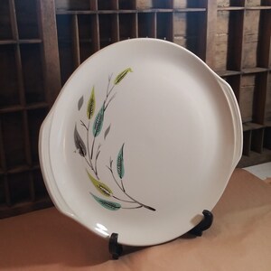 Harmony House Whispering Leaves pattern/ Two handled Cake Plate/ by Salem