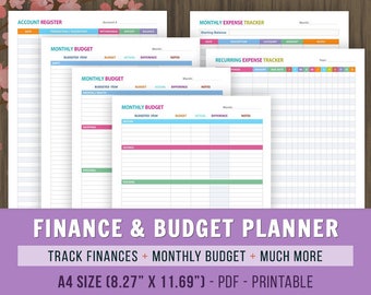 finance and budget planner financial planner expense etsy personal expense tracking