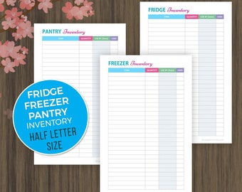 fridge freezer and pantry inventory checklist meal planning etsy