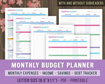 a5 monthly budget planner monthly budget printables family etsy