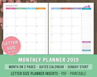 monthly planner etsy