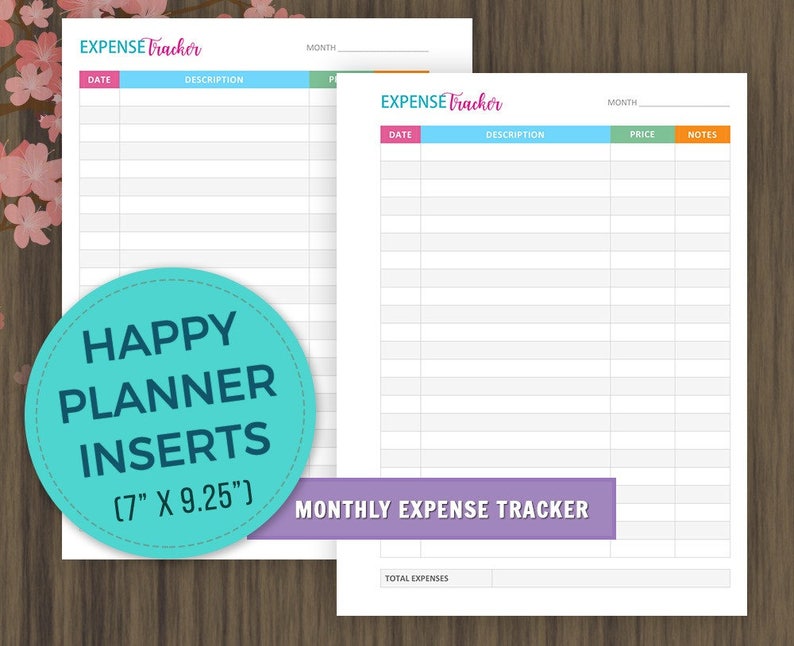 Happy Planner Inserts, Monthly Expense Tracker, Planner Printable ...
