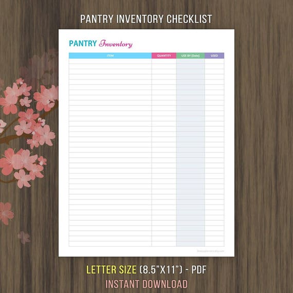 Fridge Freezer And Pantry Inventory Checklist Meal Planning Etsy