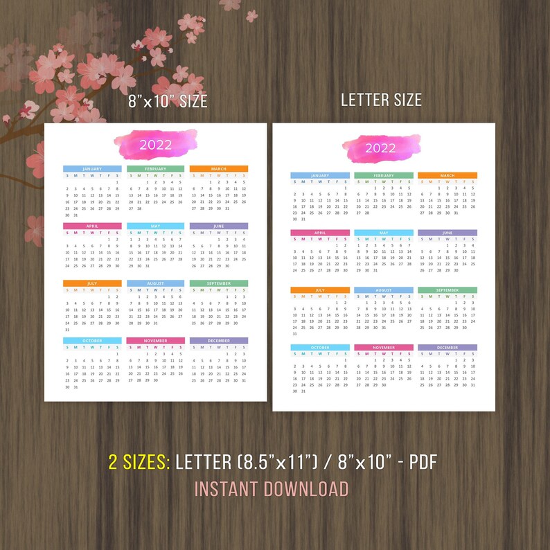 Planner Printable Calendar 2021 2022 Desktop Calendar Wall