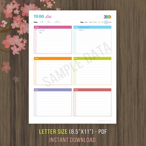 To Do List Printable, Todo Planner, To Do List Notebook, Daily Checklist, Daily ToDo, Daily Planner, Daily Schedule, Letter Size, 8.5x11 image 2
