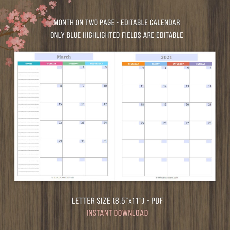 editable monthly calendar printable monthly planner month