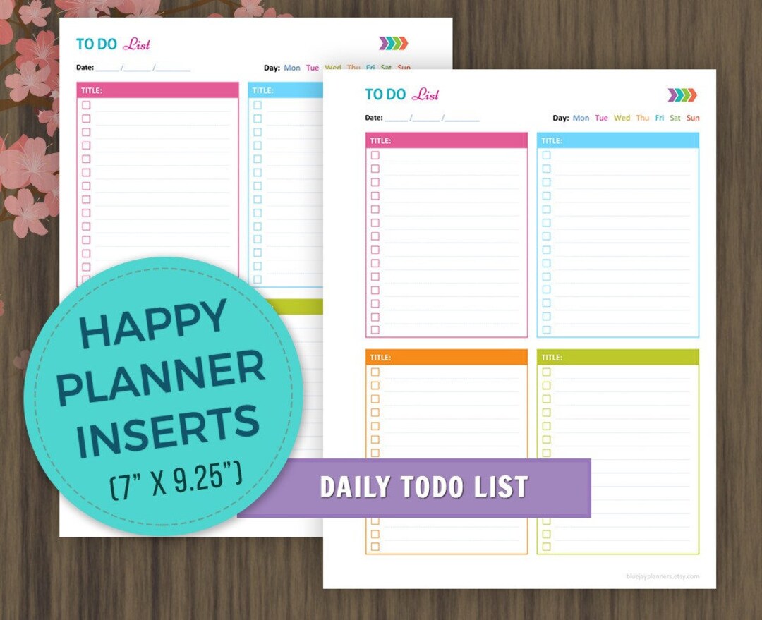 Happy Planner Inserts, to Do List Printable, Todo Planner, Daily to Do ...