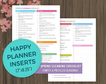 Happy Planner Pages, Spring Cleaning Checklist, Weekly Chores Chart, Spring Cleaning Schedule, Cleaning Printable, Filled Empty Checklist