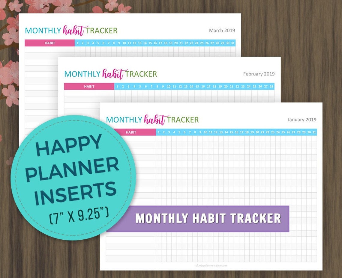 Happy Planner Pages, Habit Tracker Printable, Monthly Habits Planner ...