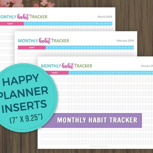 Happy Planner Pages, Habit Tracker Printable, Monthly Habits Planner ...