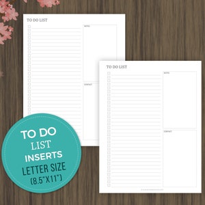 To Do List Planner, Letter Size, Weekly Planner, Monthly Planner ...