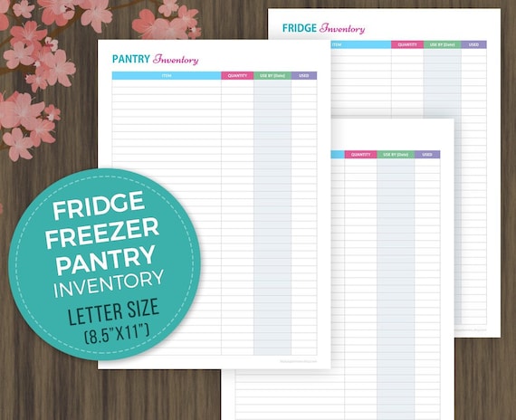 Fridge Freezer And Pantry Inventory Checklist Meal Planning Etsy