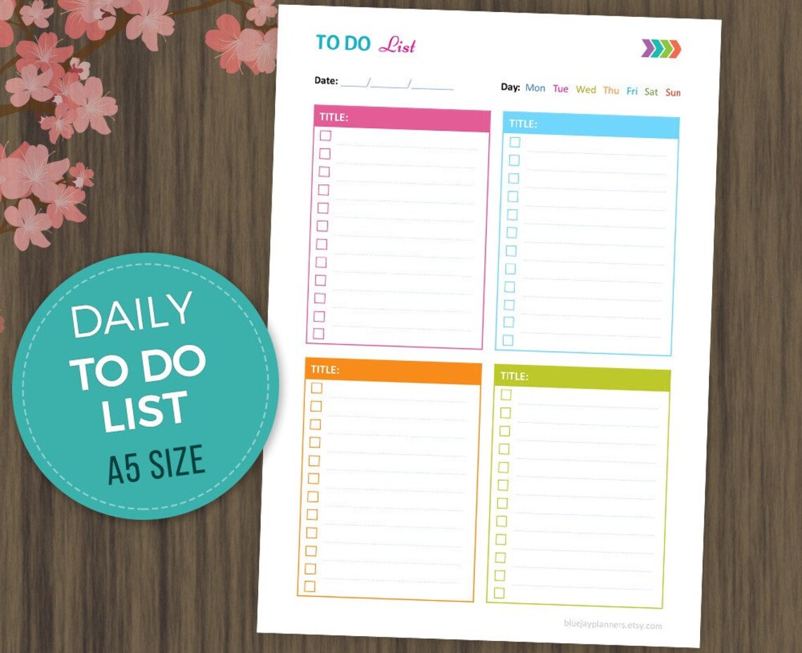 To Do List Printable, Todo Planner, to Do List Notebook, Daily