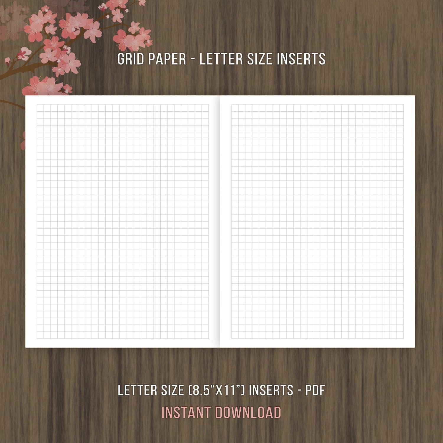 Letter Size Grid Paper.pdf Dotted, Grid and Lined Paper Printable, Letter Size Planner Inserts ...