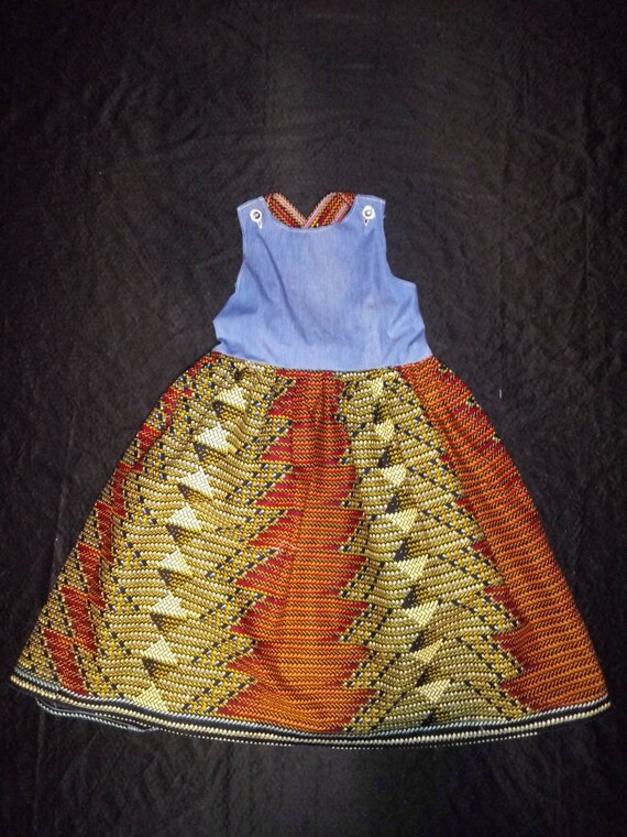 Ankara Print and Jean Jumper Dress