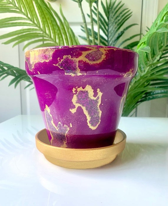 Pot de géode magenta pot violet pot de 6 pot de 6 - Etsy France