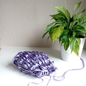 Lilac satin bag, lilac bag, party bag, clutch, satin clutch