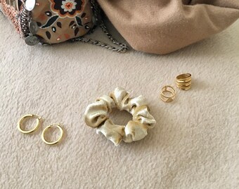 Golden velvet scrunchie