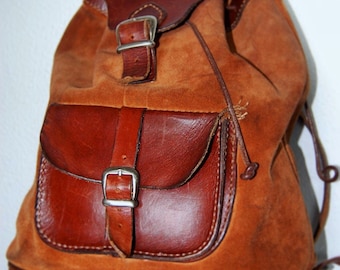 Leather backpack, mochila piel, mochila cuero, mochila ante, mochila marrón, brown backpack, handmade backpack, mochila hecha a mano