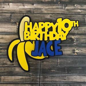 Minion Birthday - Minion Cake Topper - Minion Party - Minion Birthday Decor - Banana Cake Topper - Birthday Cake - Gru - Birthday Party
