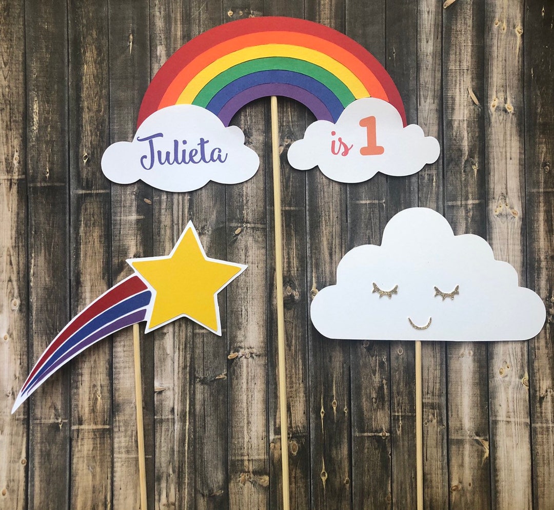 Rainbow Centerpieces Rainbow Birthday Party Decor Rainbow Birthday