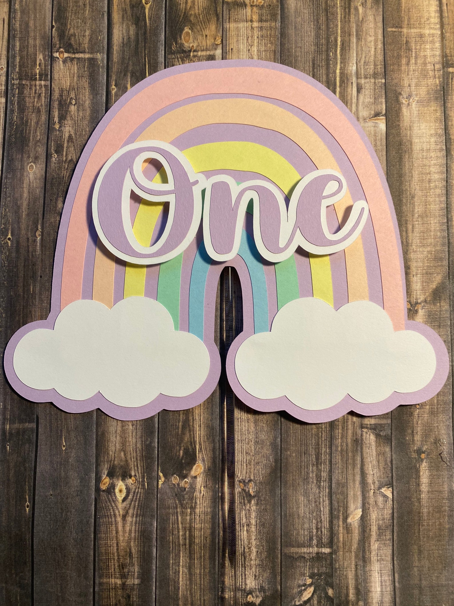 Rainbow Cake Topper One Topper First Birthday Topper - Etsy
