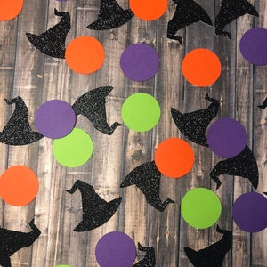 Halloween Confetti - Witch’s hat confetti - Halloween party decor - Fall party decor - spooky -