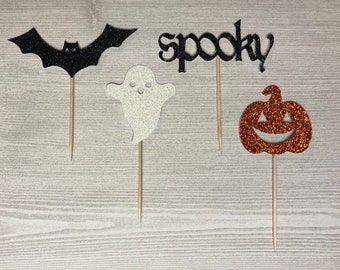 Halloween Cupcake Toppers - Spooky - Pumpkin - Ghost - Halloween - Halloween Decor - Halloween Party Supplies