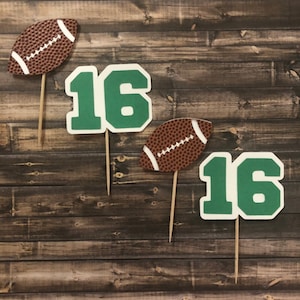 Football Theme Cupcake Toppers -Football - Touchdown - Cupcake Toppers - Birthday Party - Football Party Decor