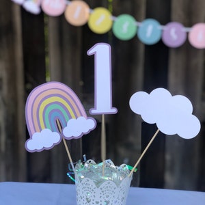 Pastel Rainbow Centerpieces - Boho Rainbow Centerpieces - Pastel Rainbow Party Decor - Pastel Party Decor - Boho Party Decor -