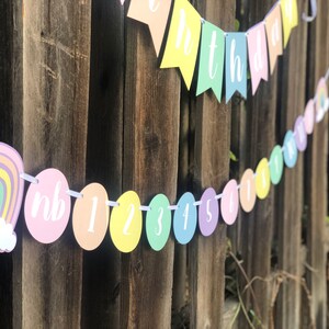 First Birthday Photo Banner - Monthly Photo Banner - Milestone Banner - First Year Banner - 12 Month Photo Banner- Boho Banner - Rainbow