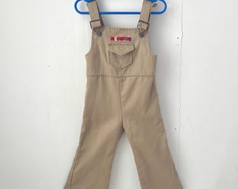 Vintage 70s tan children’s overalls