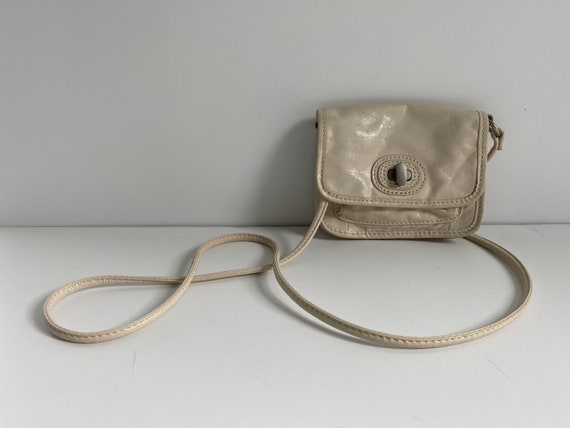 Vintage FOSSIL Leather Purse with KEY 1954 Satchel Bag Outer Stitching 2  Handles | eBay