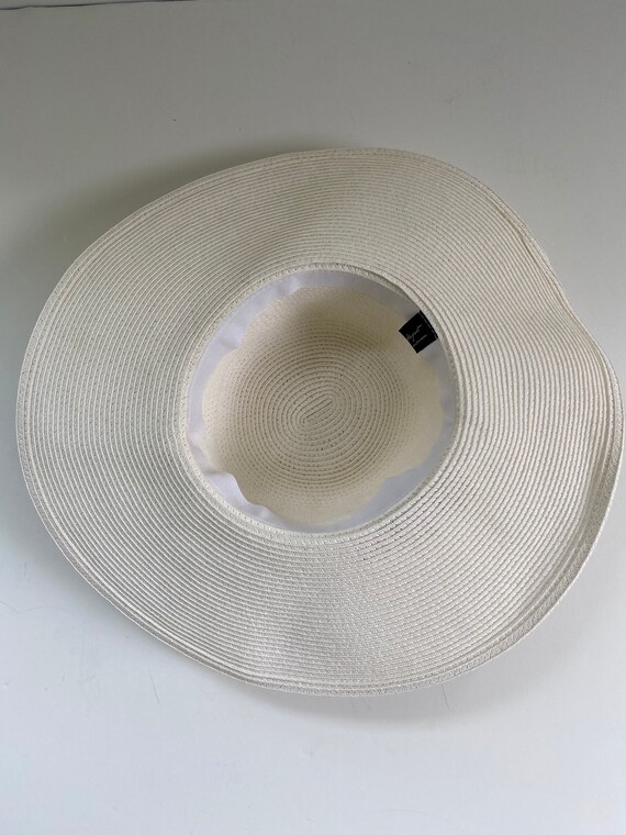 White Wide Brimmed Sun Hat - image 2