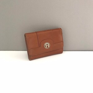 Monedero marrón pequeño vintage, cambio de monedero