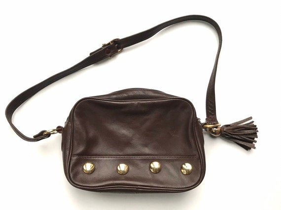 Vintage Brown Leather Collectif Purse with Tassel