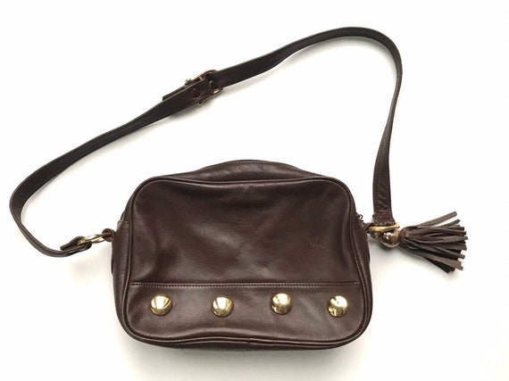 Vintage Brown Leather Collectif Purse with Tassel - image 1