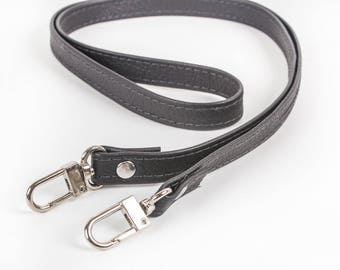 black leather cross body strap