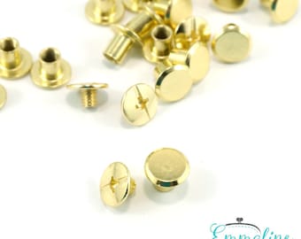 Gold Small Chicago Screws, Pack of 50