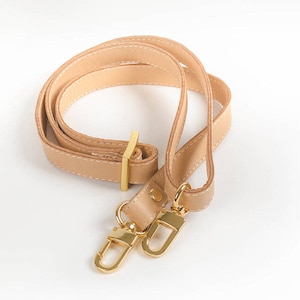 Genuine Vachetta Leather Adjustable Crossbody Shoulder Strap for Luxury Bags