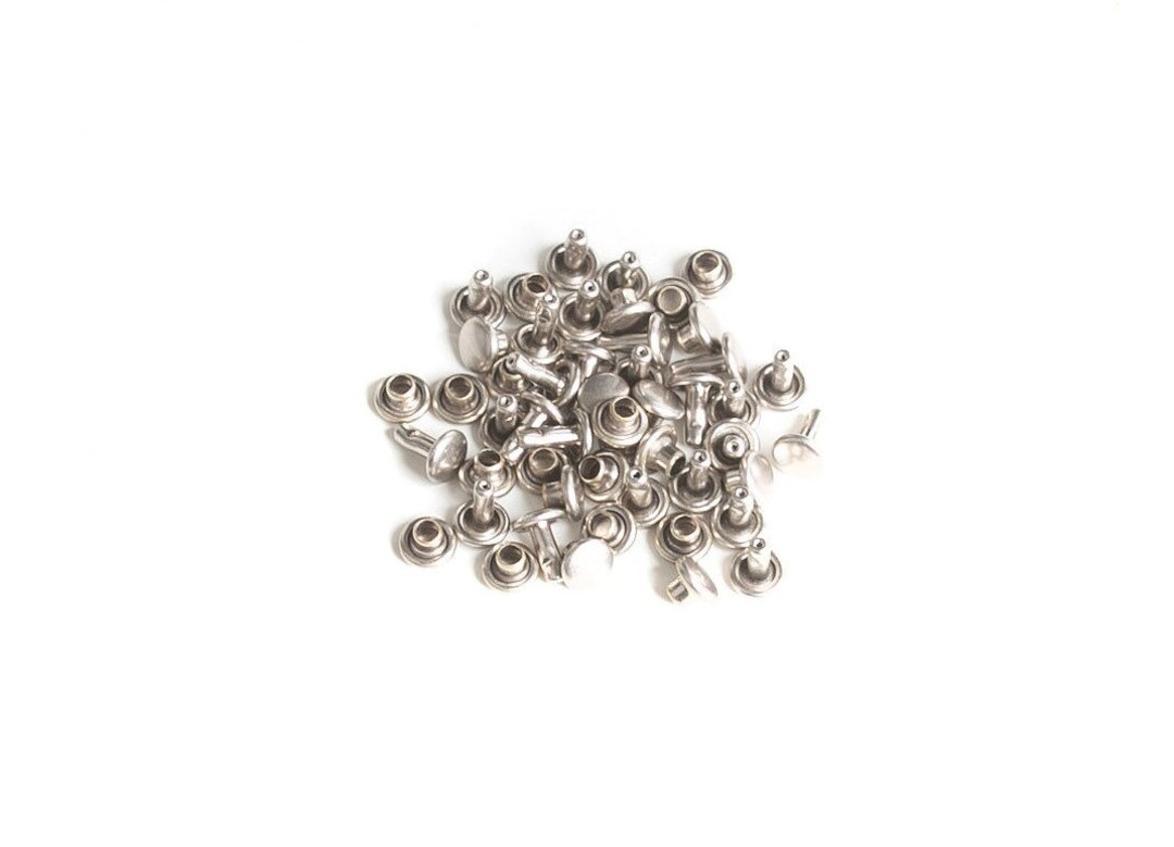 Hobby Rivets Solid Brass Double Cap Rivets: Nickel Finish, 6mm (50 Pack) - Etsy