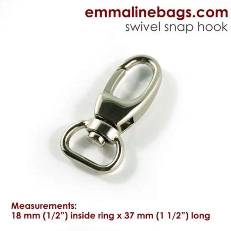 Purse Hardware Swivel Clasp Hook for Bags Swivel Hooks Swivel Snap Hook 12 Nickel Hardware Bag Hardware Handbag Hardware