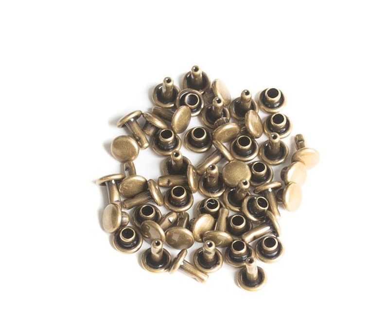 Solid Brass Double Cap Rivets Multi Pack of 6 mm cap 6.4 mm Etsy
