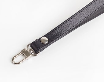 Leather Wrist Strap Key Fob Leather Strap for Keys Leather Key Chain Clip On Key Chain, Black Wrist Strap