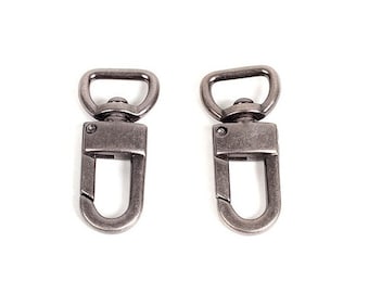 Swivel Snap Hook 1/2" Antique Brushed Silver - Pack of 2, Luggage Clips