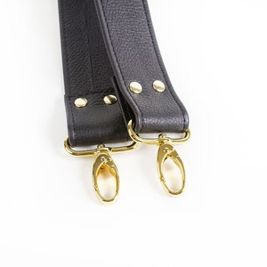 Black Pebbled Leather Handbag Strap: Short Shoulder or Tote Handle (20&quot; Length)