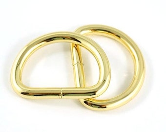 D-Ring, D-Rings, D Ring Hardware, D-Ring Purse hardware, Gold Finish hardware, bag hardware, purse strap hardware, 1" Gold D-Rings