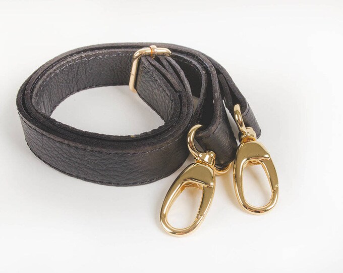 Black Leather Purse Strap Adjustable Black Purse Strap Etsy